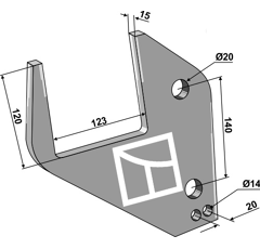 Bride de fixation pour 120 x 120 mm adaptable - BlackSteel©