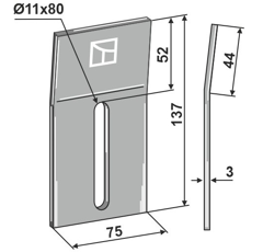 Abstreifer-Blech für Packer KUHN 52532130 - Nachbau