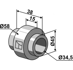Palier d´arbre pour HANKMO 97223404 adaptable