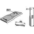 KM-Klinge links 105x45x4LochØ: 21 mm 80230 Bellon Nachbau 