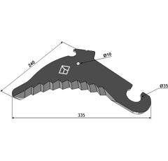 Couteau pour presse à balle KRONE 20.071.572.0|287808.2 adaptable- BlackSteel©