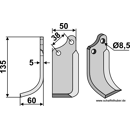 Fräsmesser - links 1667L Agria by Muzzi