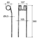 Dent coudée pour faneuse KUHN 58505218 origine