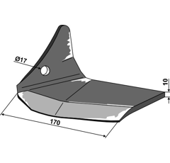 Soc à ailettes  gauche pour déchaumeur POTTINGER 9762500230 adaptable - BlackSteel©