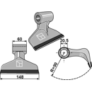 Marteau pour broyeur 148x60mm renforcé MASCHIO / GASPARDO 3400405 Adaptable Blacksteel©