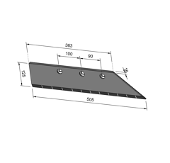 Soc à barre droite carbure pour charrue GREGOIRE & BESSON 172614 adaptable