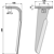 Dent droite pour herse rotative CELLI 6226031 adaptable 