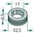 Rondelle élastique 32,5x6,5x17 pour broyeur NOREMAT adaptable 