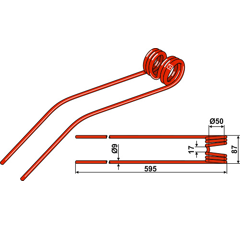 Dent de fenaison pour andaineur CLAAS 9554830 adaptable - BlackSteel©