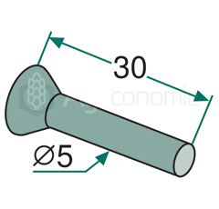 Rivet à tête fraisée pour semoir AMAZONE DH031 adaptable