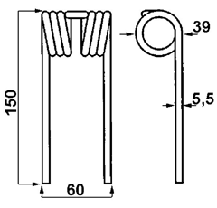 Dent pour faneuse KRONE 938006 origine