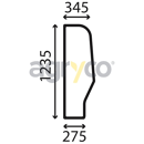 Vitre laterale gauche - plate - teintee pour téléscopique JCB 334/Y1580 adaptable