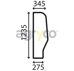 Vitre laterale gauche - plate - teintee pour téléscopique JCB 334/Y1580 adaptable