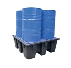 Bac de rétention carré 450L caillebotis plastique PEHD | GENERIQUE