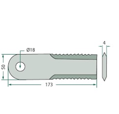 Couteau cranté pour moissonneuse-batteuse NEW HOLLAND 322326450 adaptable - BlackSteel©