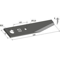 Fléau pour broyeur 350x75mm MAJOR NTSB12C adaptable - Blacksteel©