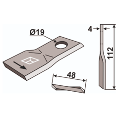 Couteau gauche pour faucheuse KRONE 139888.0 adaptable - Blacksteel©