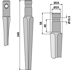 Kreiseleggenzinken - rechts / links RH25 RH  Pegoraro