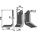 Fräsmesser Links 176 x 75 Agric Nachbau
