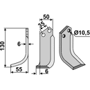 Fräsmesser Links 130 x 50 Breviglieri Nachbau