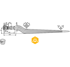 Dent de silo pour chargeur FELLA 121634 adaptable - Blacksteel©