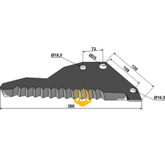 Couteau d'ensilage pour mélangeuse PÖTTINGER 434.008 adaptable - Blacksteel©