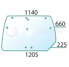 Vitre arrière pour tracteur HÜRLIMANN 04429137 adaptable