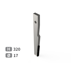 Dent de herse rotative 2 plaquettes carbure, fixation latérale KUHN 52503700 adaptable