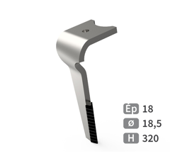 Dent de herse rotative Gauche avec 3 plaquettes carbure triangulaires, fixation rapide KVERNELAND MA46010151 adaptable