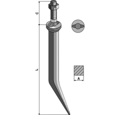 Kultizinken aus Borstahl 16x170 mm Nachbau  