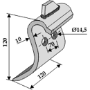 Fléau pour broyeur 120 x 120 mm DÜCKER 945000990 adaptable  - BlackSteel©