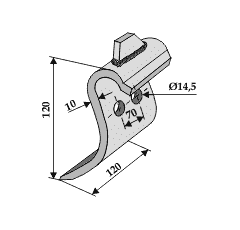 Fléau pour broyeur 120 x 120 mm DÜCKER 945000990 adaptable  - BlackSteel©