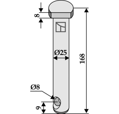 Bolzen 168x25 für Mulcher MULAG Nachbau  