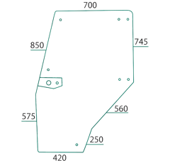 Vitre de porte gauche pour tracteur DEUTZ-FAHR 04352848 adaptable