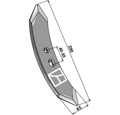 Reja 290 mm para cultivador adaptable