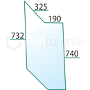 Vitre de coin gauche pour machine agricole FIAT 5154092 adaptable