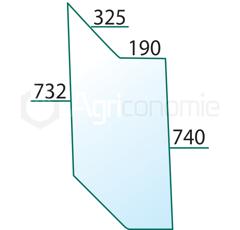 Vitre de coin gauche pour machine agricole FIAT 5154092 adaptable
