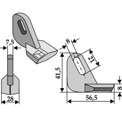 Marteau pour broyeur ROUSSEAEU 5.254.33 adaptable