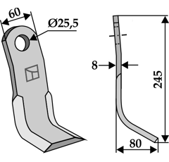 Fléau en Y 245 mm pour AGRIMASTER 1049060 adaptable