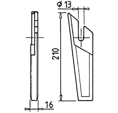 Recharge de dent droite 210x16 mm pour herse rotative AMAZONE adaptable