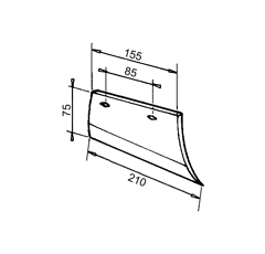 Düngereinlegerschar für Pflug rechts BUGNOT 5116 original