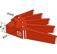 Étoile à doigts 535 mm pour bineuse KULT KRESS K.FH 214 adaptable - BlackSteel©
