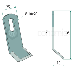Couteau-Y pour broyeur 76x30mm FISCHER adaptable 