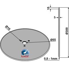 Coutre circulaire lisse Ø 300 x 5 mm pour charrue adaptable - Blacksteel©
