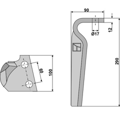 Dent herse D Feraboli 290x100 7U00031 adaptable - BlackSteel©