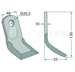 Couteau Y pour broyeur KUHN 606.0009 adaptable 