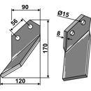 Rotorzinken,  A Links 170 x 90 Comeb Nachbau