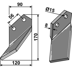 Rotorzinken,  A Links 170 x 90 Comeb Nachbau
