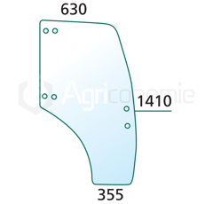 Vitre de porte Dr. pour machine agricole CASE IH 9977601 adaptable