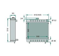 Radiateur pour tracteur CASE IH 3131579R91 adaptable